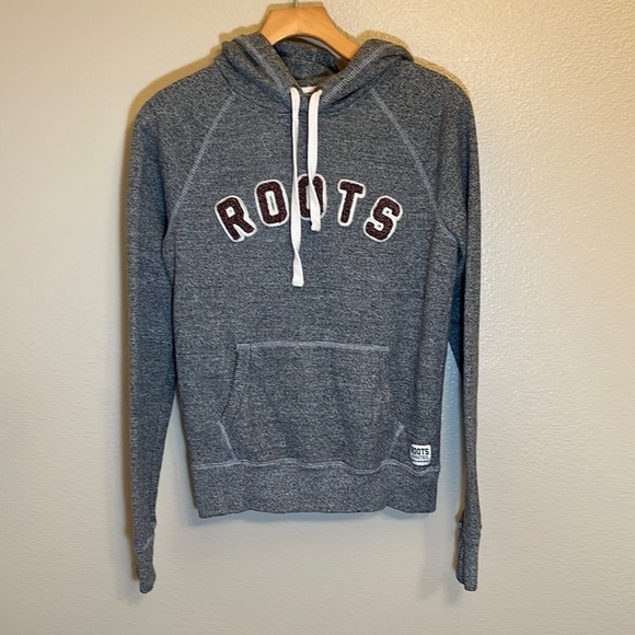 ROOTS Canada Gray Pullover Hoodie Sweatshirt - Picture 1 of 10